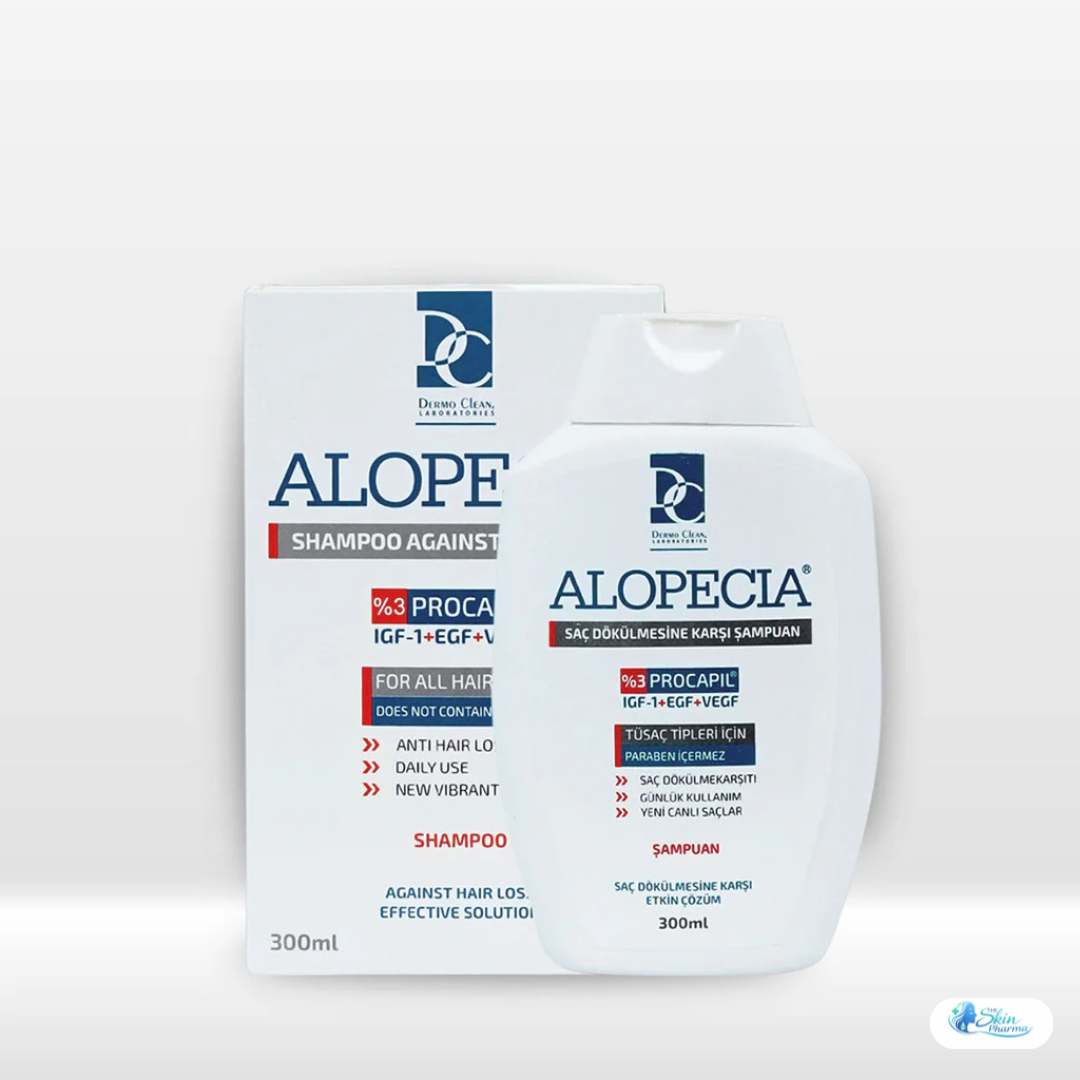 Alopecla Anti-Hair Loss Shampoo 300ml gently cleanses the scalp, helps reduce hair fall, strengthens hair, and supports healthy hair growth.